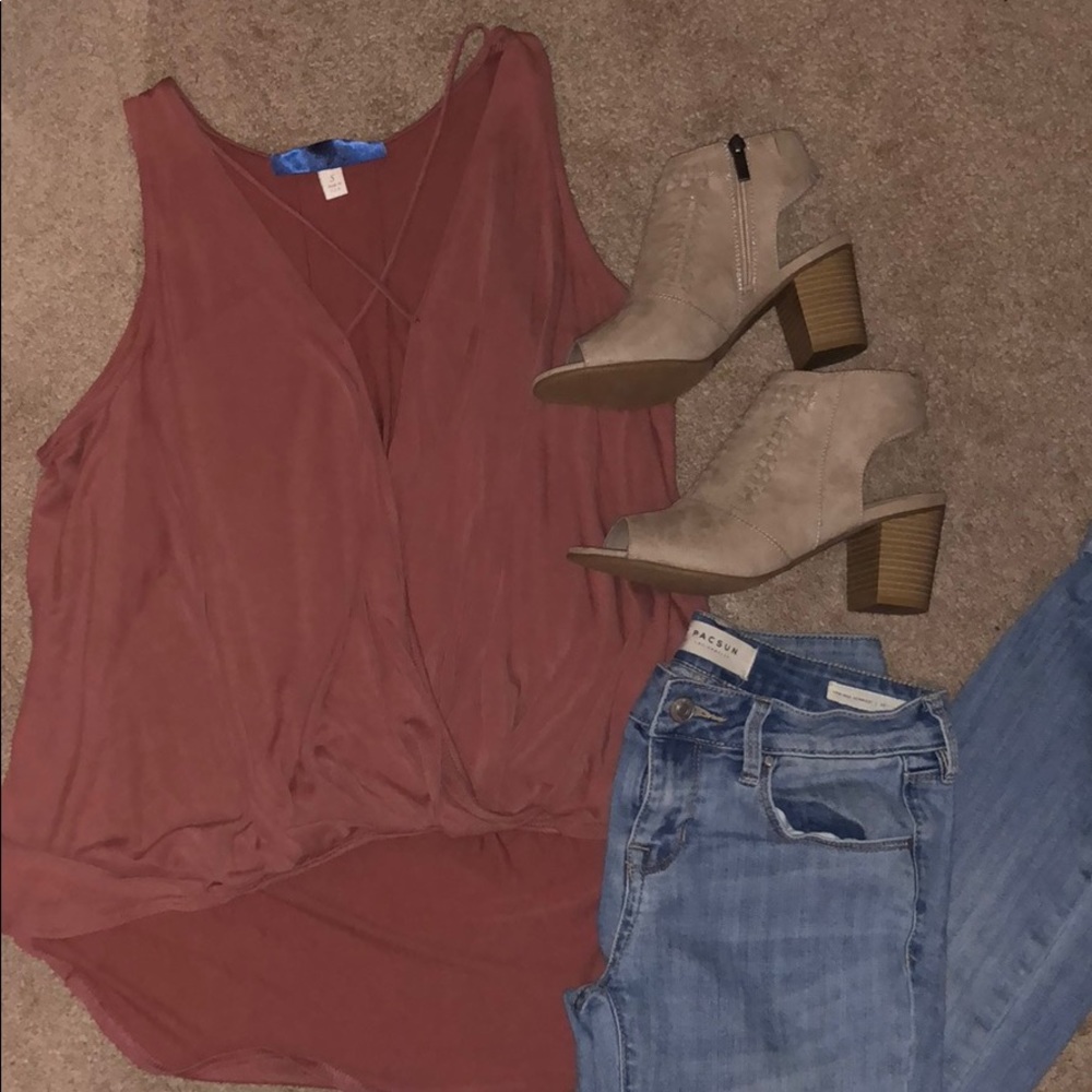 Dusty Rose Criss Cross Top🌷